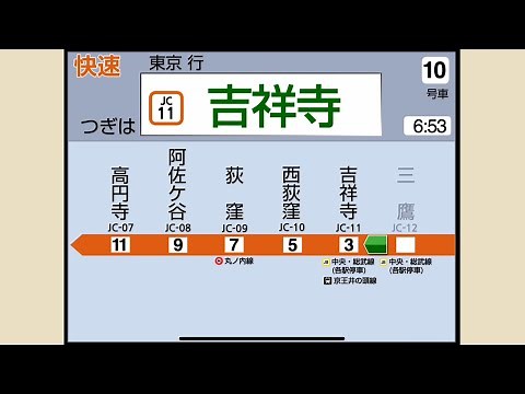 【パワーポイントLCD再現】JR東日本 中央線快速:武蔵小金井〜吉祥寺駅 #トレインビジョン #鉄道