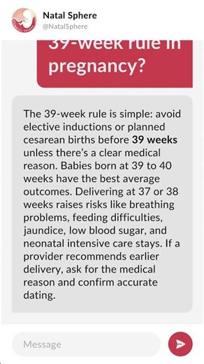 What is the 39-week rule in pregnancy?