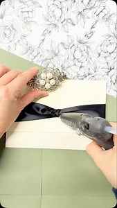 Slow, intentional details ✨ Hand-torn deckle edges, carefully glued ribbon, and the finishing touch of a brooch—each invite made with love. #weddinginvitations #weddinginvites #deckle_edge #decklededgepaper | Stephita Wedding Invitations