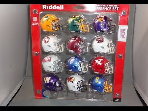 Missouri Valley Conference Riddell Speed Pocket Pro Football Helmet Set