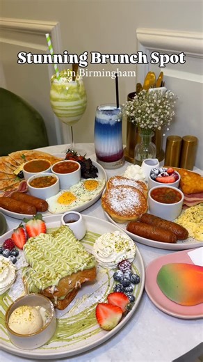 Laura | Birmingham & Staffordshire Foodie on Instagram: "Must try brunch spot in Birmingham✨☕️ We recently visited Elysiaan @elysiaancafe in Moseley, a place that’s been on our list for a long time and we wish we’d visited sooner! It’s such a stunning spot and both the service and food were faultless We tried: • Ely fusion breakfast • Ely Wild West breakfast • Nutty pistachio brioche toast • Pistachio frappe • Raspberry blue matcha • Mango patisserie We tried their matcha and a frappe along with