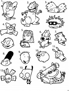 Pre-made Ready to Use 90's Cartoon Flash Tattoo Stencils Set of 4 - Etsy