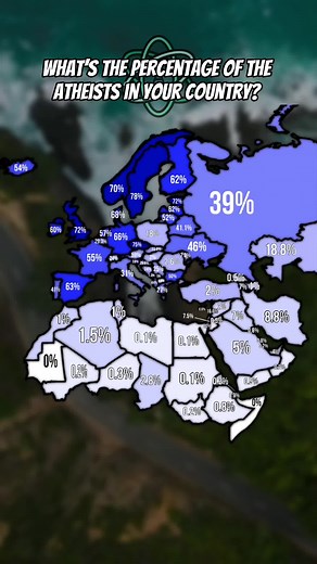 What is the percentage of the atheists in your country? #hornafricanmapper #foryoupage #fypシ #viral #maps #trending #hornafrica #middleeastern #mapping #northafrican #arabtiktok #europe #religion #atheism #atheist