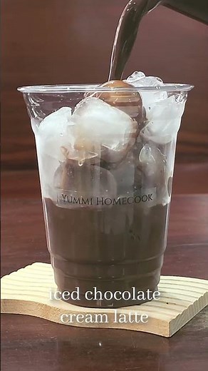 satisfying chocolate cream latte you need to try #asmr #coffee #recipe