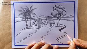 90K views · 756 reactions | Simple Village House Drawing Tutorial | Pencil Sketching for Beginners | Rongdhonu Art and Drawing | Facebook