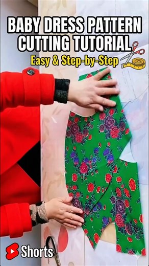 Baby Dress Pattern Cutting Tutorial | Easy Step-by-Step Sewing Tips #shorts