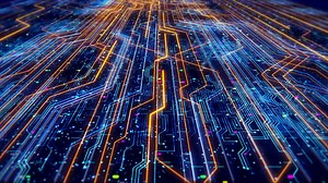 Abstract Motherboard Circuit Animation With Glowing Lines And Numbers Moving Video MP4 Template Free Download - Pikbest