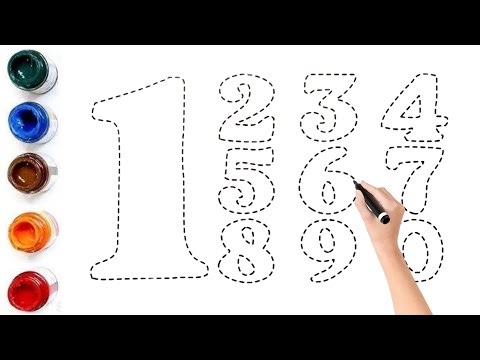 How To Learn Draw and Paint Number 1 To 10 For Kids Toddlers/ Easy Tracing and Coloring For Kids
