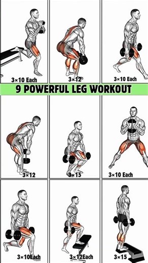9 Powerfull Leg Workouts #legday #motivation #shorts