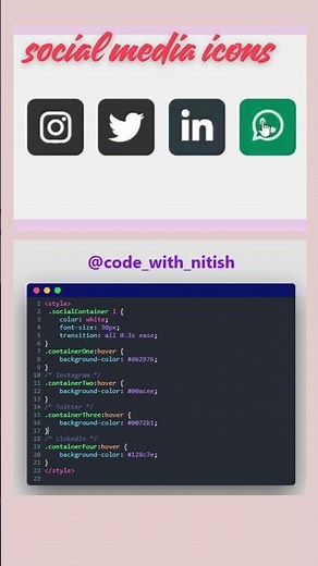 How to add social media icons in website using html css | HTML, CSS #html #css #website #websiteicon
