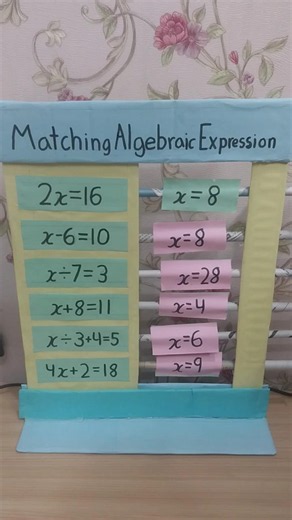 DIY Maths Working Model | Matching Algebraic Expressions | School Project #MathsProject