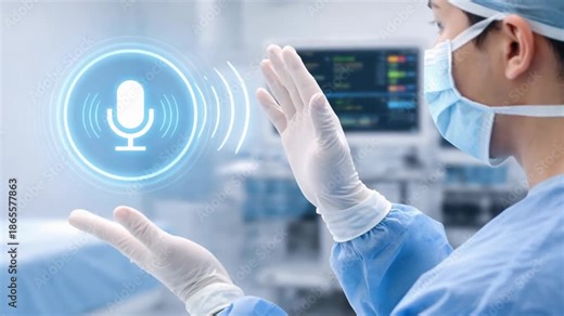 Surgery technology vr training smart tools surgeon voice control interface modern sterile operating room for advanced medical precision