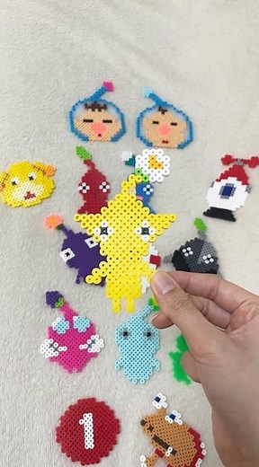 アイロンビーズでピクミン作ってみたよ🌱✨需要があれば図案とか載せるね✨ #ハンドメイド #ピクミン