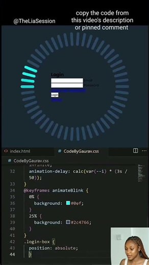 How to create an animated login form using HTML & CSS