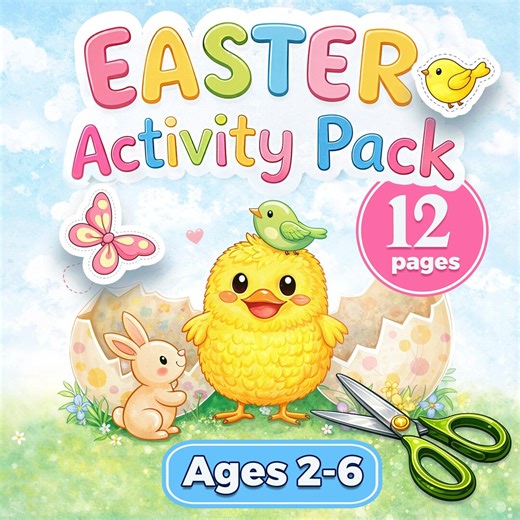 Easter Activity Bundle for Kids Printable | Matching Game, Coloring Pages, Cut and Paste Craft | Toddler Preschool Learning Pack Ages 2-6 - Etsy