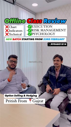 Manish Kumar | Pritish‘s Valuable Feedback after attending option selling & Hedging offline Batch NEW BATCH STARTING FROM 23rd Feb . Dm or WhatsApp... | Instagram