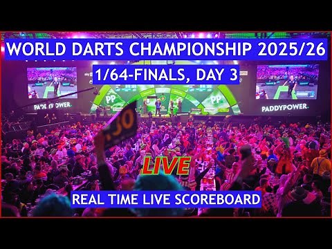 2025/26 PDC World Darts Championship Live Scores | Today 1/64-Finals, Day 3 Matches