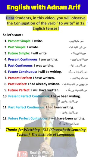 Conjugation of the verb "to write" #learnenglishonline #englishspeaking #EnglishWithAdnanArif | 𝐄𝐧𝐠𝐥𝐢𝐬𝐡 𝐰𝐢𝐭𝐡 𝐀𝐝𝐧𝐚𝐧 𝐀𝐫𝐢𝐟