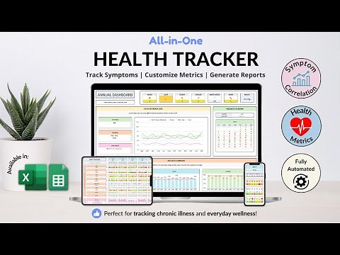 Ultimate Health Tracker Spreadsheet - Symptoms Tracker - Health Triggers - Wellness Tracker