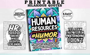 Human Resources Humor Funny Gift Coloring Book HR Pros Stress Relief Relatable Laughs for Human Resources Managers Recruiters Workplace - Etsy