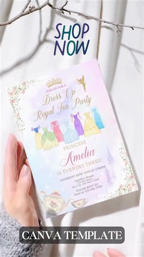 Princess Tea Party Invitation: Editable Birthday Invite (digital Download) - Etsy