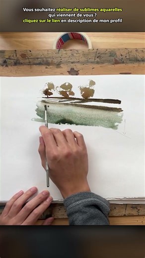 Rizière à l'aquarelle