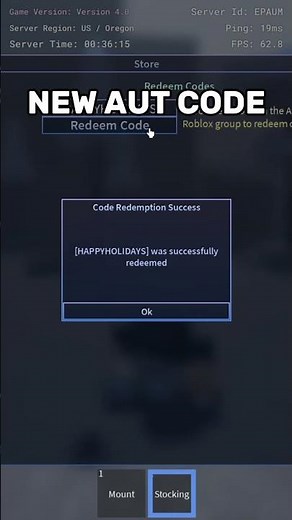 NEW HOLIDAY AUT CODE #roblox #auniversaltimeroblox #codes #trending #viral