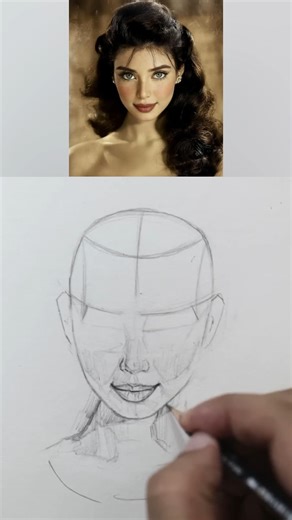 Get the proportions right! 😱 . . . . If you want the full Loomis course (step by step, from zero to pro), check the link in my bio! #loomismethod #pencildrawing #portraitdrawing #howtodraw #sketching #arttutorial #realisticdrawing #drawingfaces #learnart #artreels | One pencil drawing