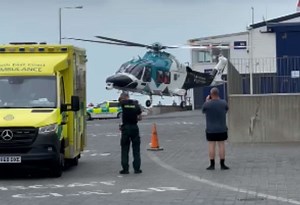 Air ambulance lands at Turner Gallery