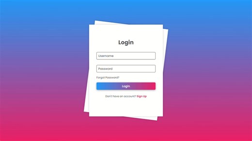 用HTML&CSS&JavaScript实现带动画效果的登录注册表单