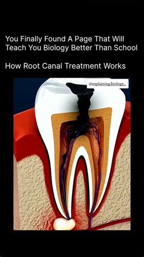 BIOLOGY | MEDICAL | HEALTH on Instagram: "🦷 How Root Canal Treatment Works? Saving your natural tooth & stopping severe pain! When a tooth gets deep decay, trauma, or infection, the soft inner tissue called pulp becomes damaged. Instead of removing the whole tooth, dentists remove the infected pulp, clean and seal the inside — this is called a Root Canal Treatment (RCT). ✅ Step-by-Step Process 1️⃣ X-Ray & Numbing The dentist checks how deep the infection is and numbs the tooth — so no pain duri