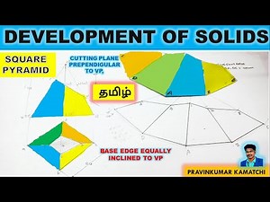 #developmentofsurfaces | Square Pyramid | Base side equally inclined to VP #youcanshine #pravinkumar