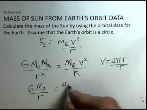 Calculate Mass of Sun Using Data on Earth's Orbit