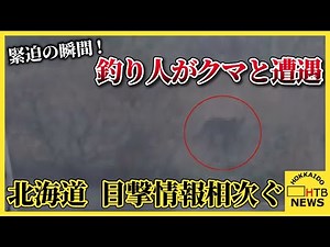 「クマと目が合って」緊迫の瞬間！冬眠明けクマが釣り人と10mで遭遇 北海道で相次ぐ目撃情報、警戒呼びかけ