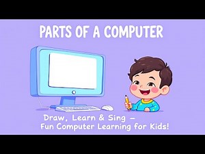 “Parts of a Computer 💻 | Monitor, CPU, Keyboard, Mouse | Easy Drawing & Fun Learning for Kids 🎨📚”