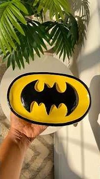Batman um ആയി spiderman um ആയി 💛❤️ #clayart #batmantrinketdish #shorts