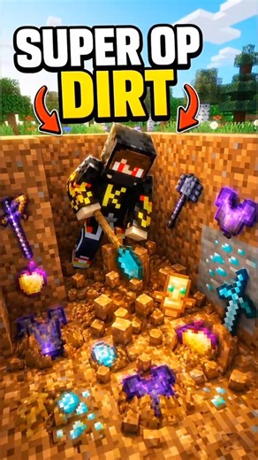 Minecraft, But Dirt Drop Super Op Items!