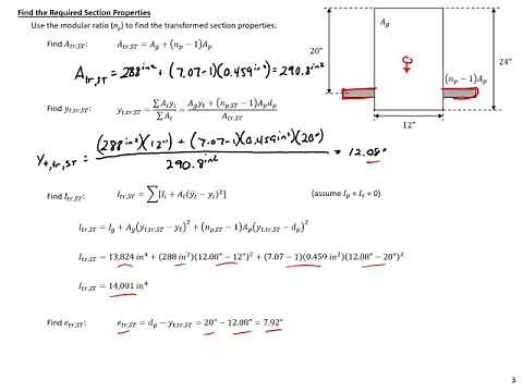 Prestressed Concrete Design - 7 - Example 1 - Force-in-the-Tendon Approach for Release Stresses