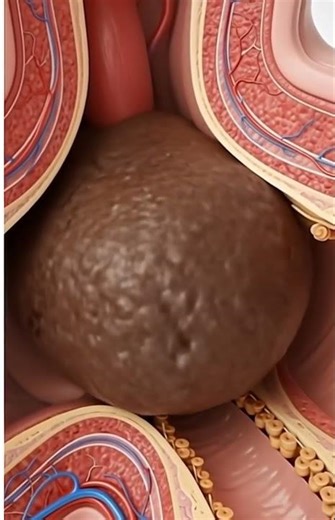 Constipation Stuck in the Gut | 3D Anatomy & Health Illustration