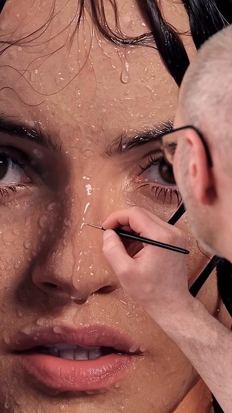 Painting a Realistic Human Face with Acrylic Paint on Canvas
