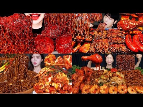 Spicy chicken in the world ghost pepper noodles mukbange compilation big bite's