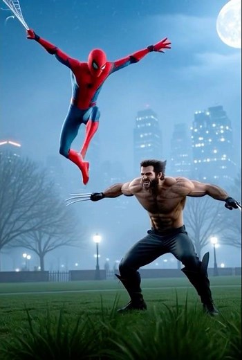 When Spider-Man Meets Wolverine… Chaos Begins 🕷️🦾” #spiderman #robot #wolverine