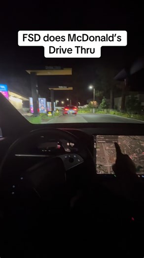 Tesla full self driving 14.1.4 takes me through McDonald’s drive thru #fsd #tesla #fyp #viral #mcdonalds | Tesla Owners of Silicon Valley