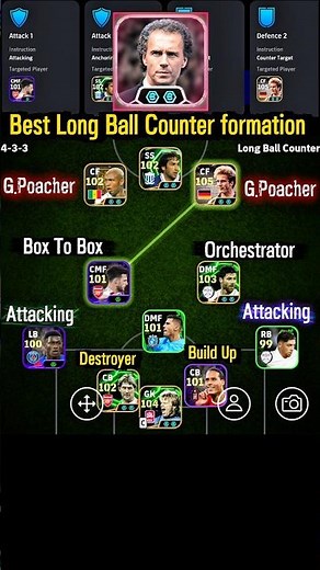 Best Long Ball Counter Formation 😱 eFootball 2026 #shorts