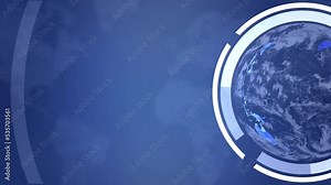 Earth Globe revolving loop with clouds and stylized map. Ideal for presentations of text and message.