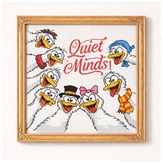 Bird Cross Stitch Pattern PDF Quiet Minds Quote - Etsy