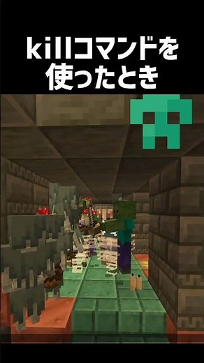 killコマンドを使ったとき #shorts #マイクラ #マインクラフト