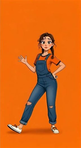 Cute Cartoon Girl Dancing 💃✨