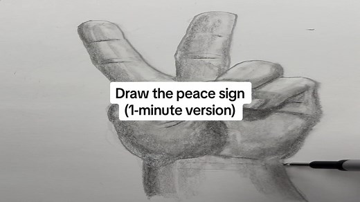 Draw the peace sign ✌️One-minute version. Drawing lesson for beginners. #drawhands #drawinglesson #howtodraw