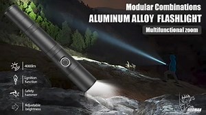 Modular combination: flashlight with 8 functions (Full video, click the link below.) https://www.kickstarter.com/projects/mv99s/8-functions-in-one-machine-multi-function-flashlight?ref=discovery_newest?ref=discovery_newest 4000lm lighting, safety hammer, ignition function, fog penetration function, magnetic suction function, IPX4 waterproof, etc. | Creative New Idea Gizmos | Facebook